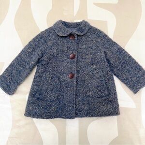 Zara Baby Round Collar Wool Coat sz 12-18 mo